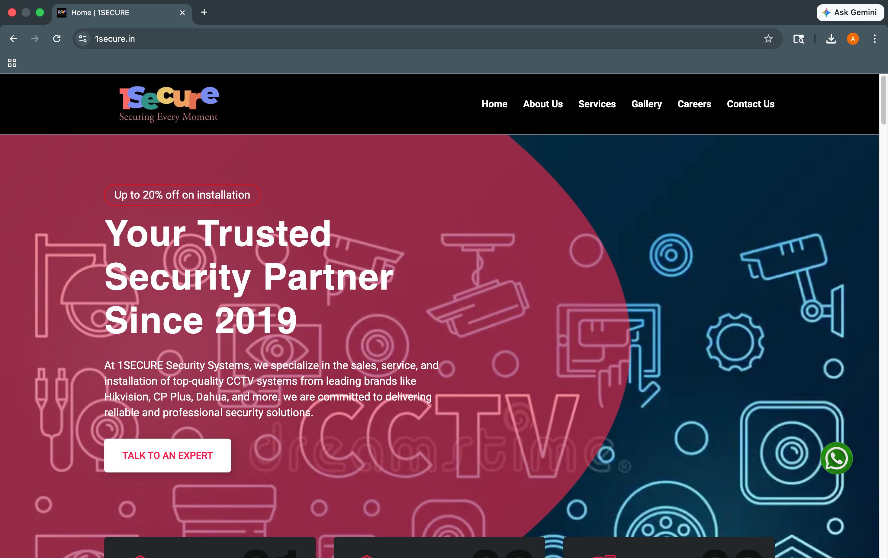 1secure.in website preview