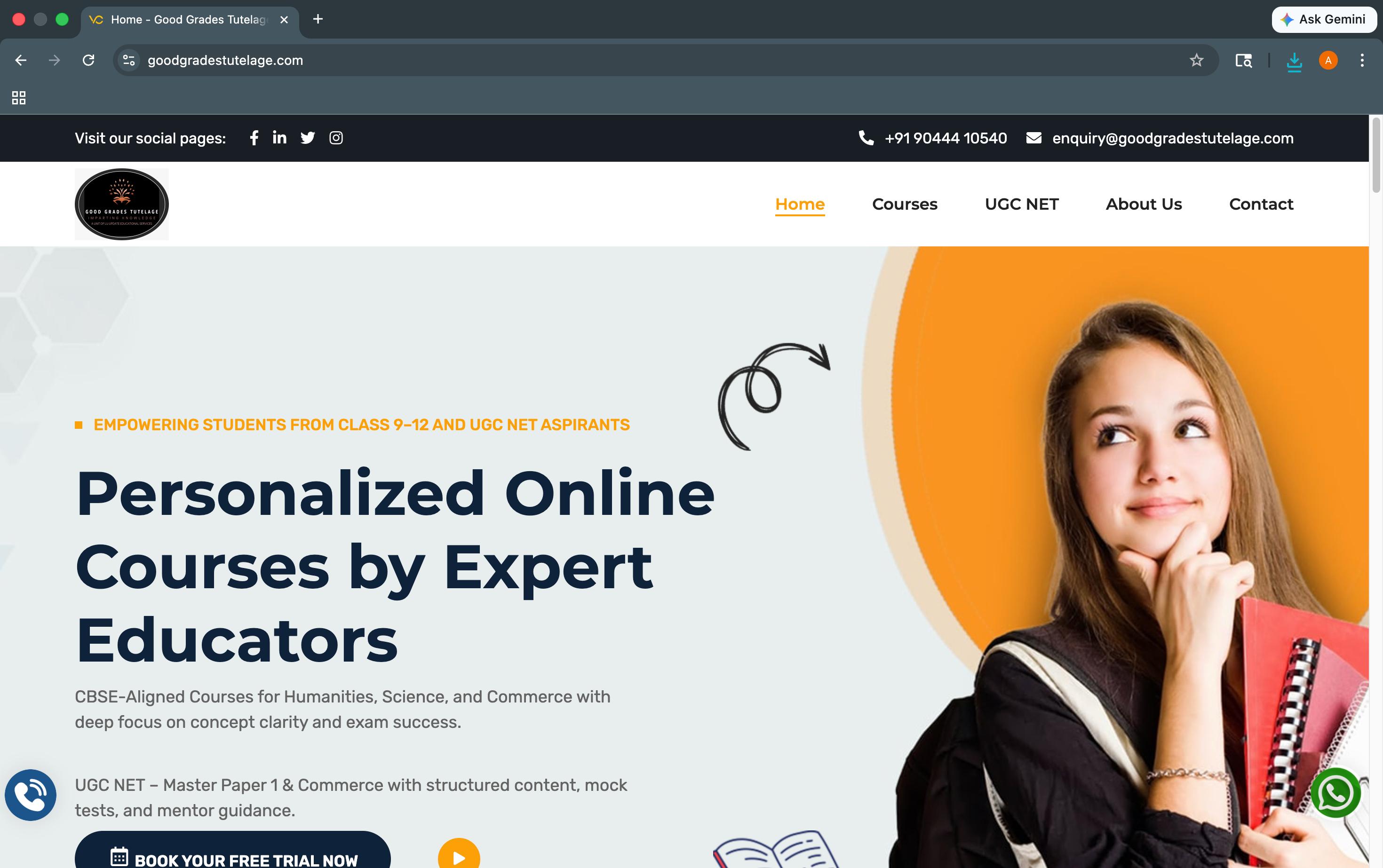 goodgradestutelage.com website preview