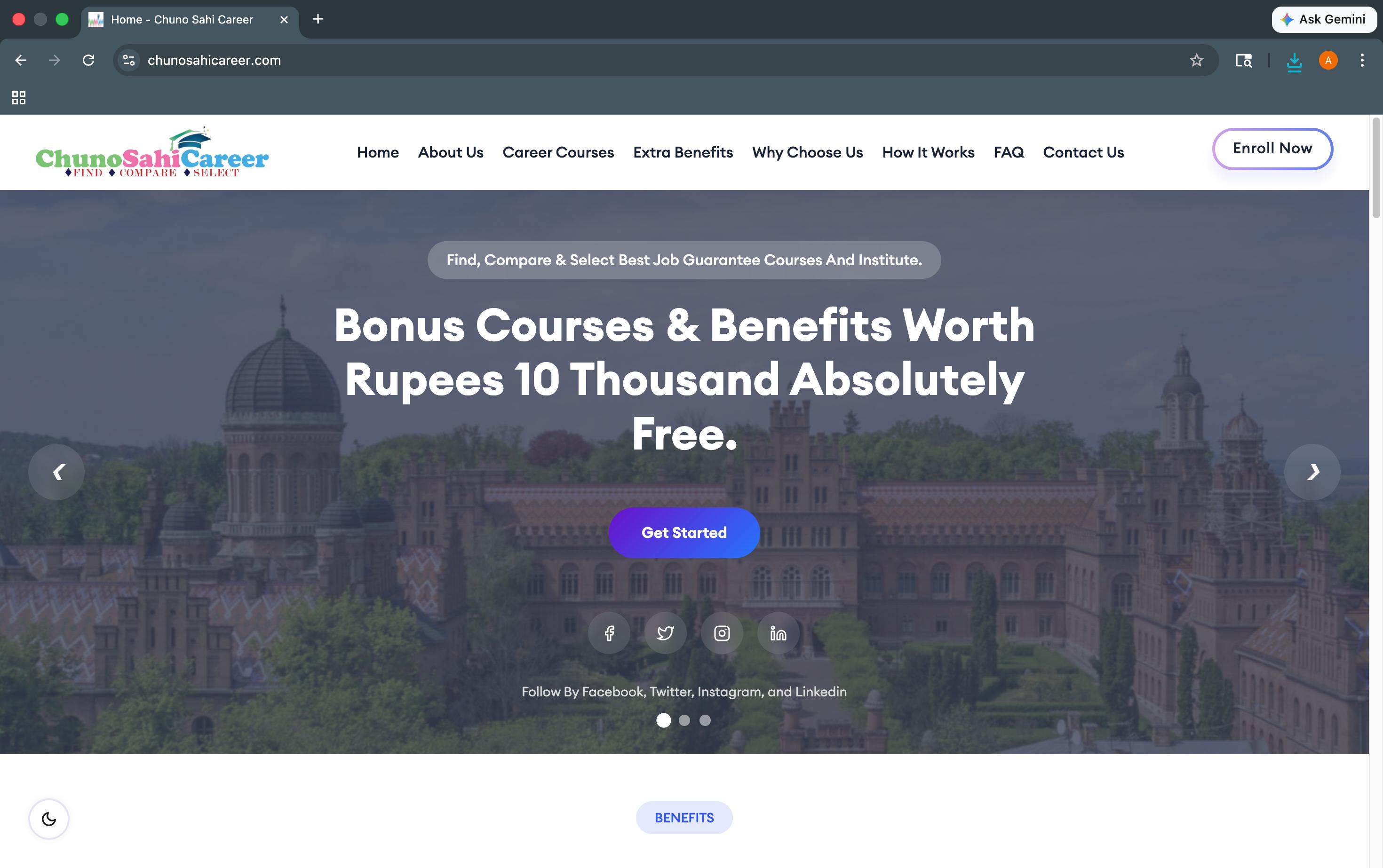 chunosahicareer.com website preview