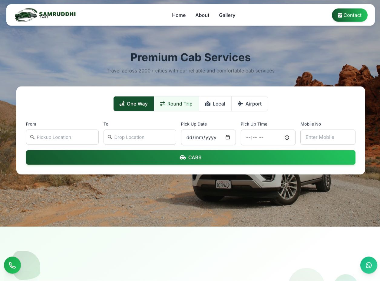 samruddhicabs.com website preview
