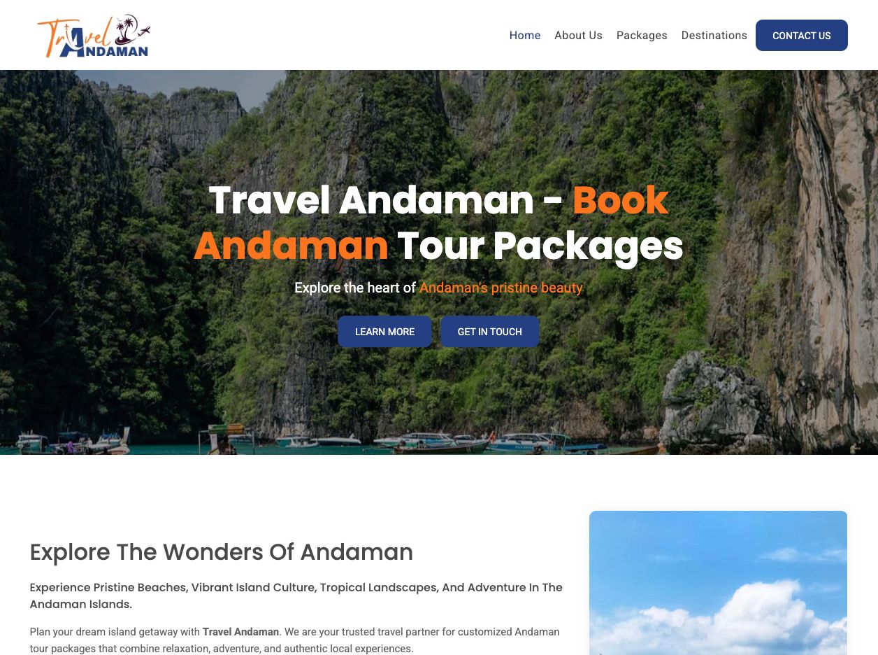 travelandaman.co.in website preview