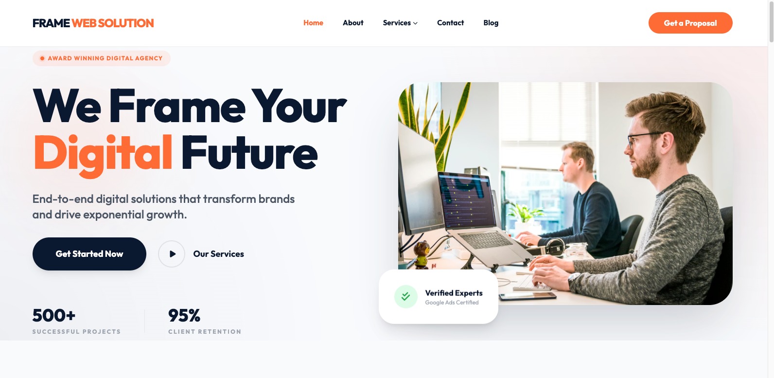 framewebsolution.com website preview