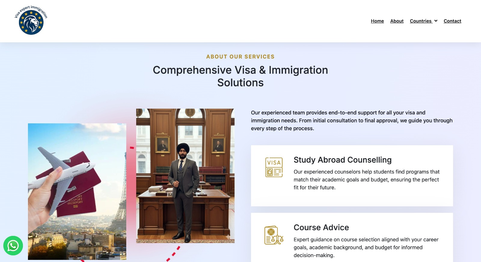 visaexpertimmigration.com website preview